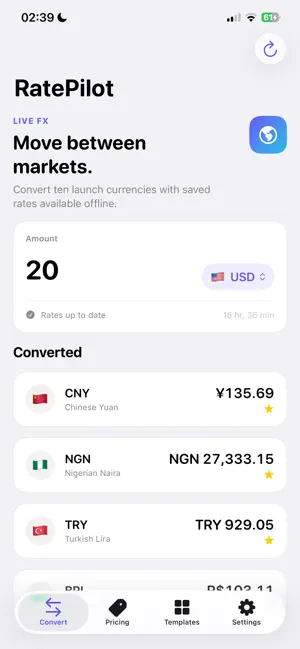RatePilot: FX Pricing screenshot 1