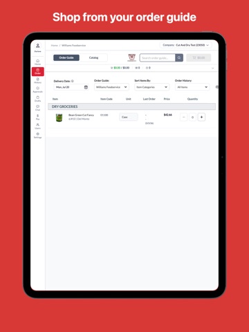 Williams Foods Shop iPad screenshot
