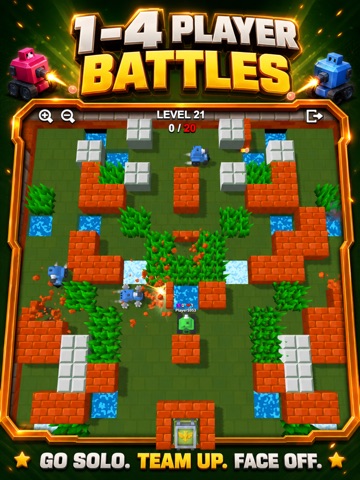 1-4 Player: Retro Tank Combat iPad screenshot