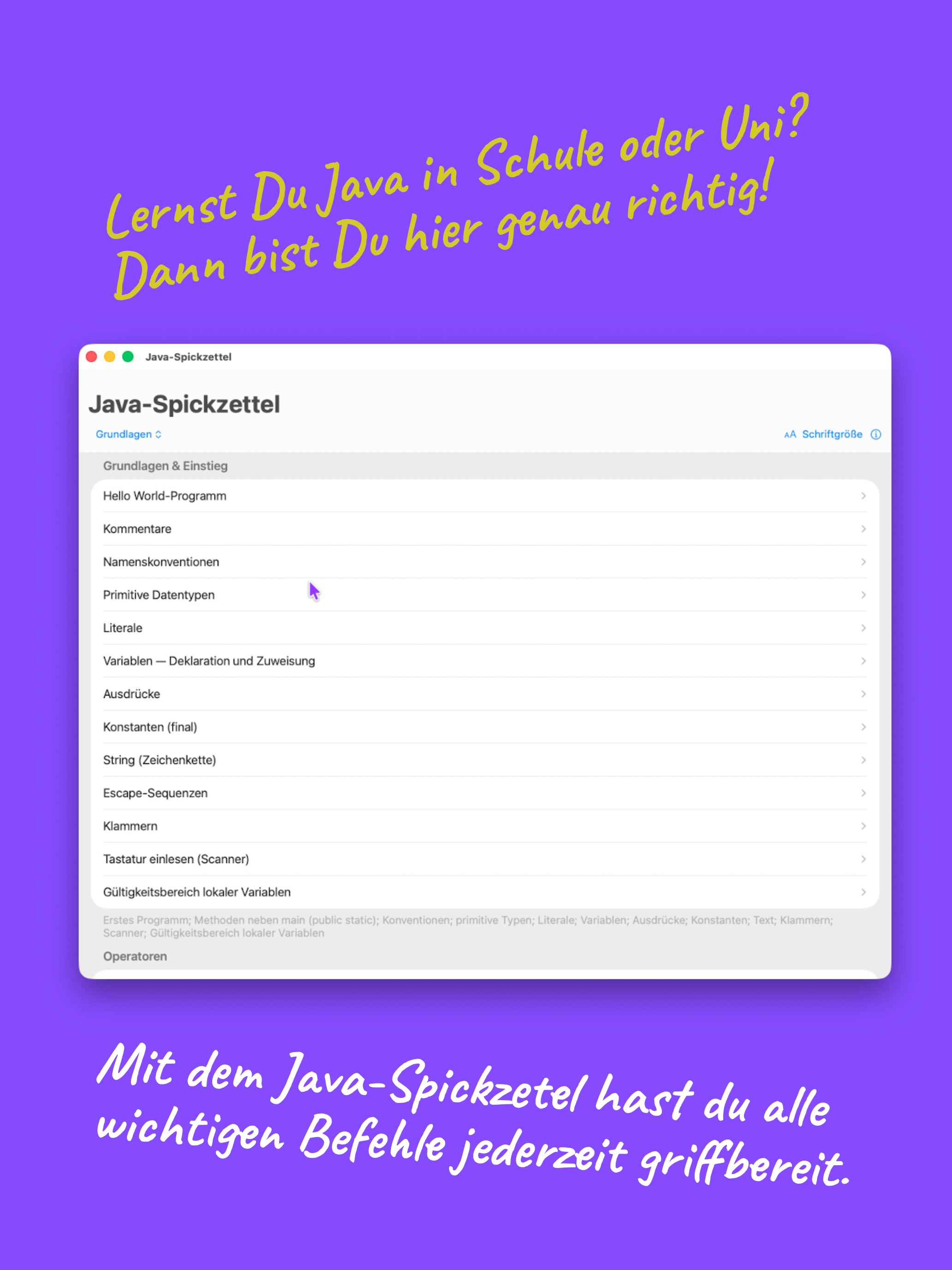 Java-Spickzettel