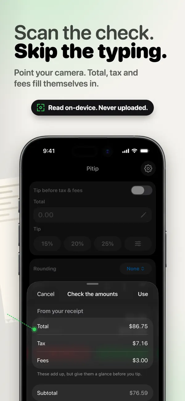 Screenshot #2 pour Pitip: Tip Calculator