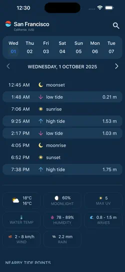 Скриншот Tide Table PRO на iPhone 1