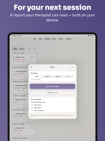 Skillwise: DBT Diary Card iPad screenshot