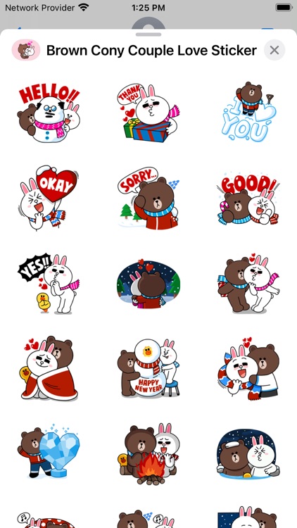 Brown Cony Couple Love Sticker
