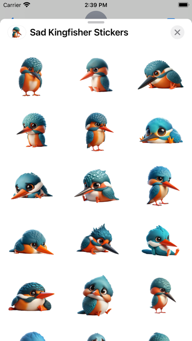 Screenshot #1 pour Sad Kingfisher Stickers