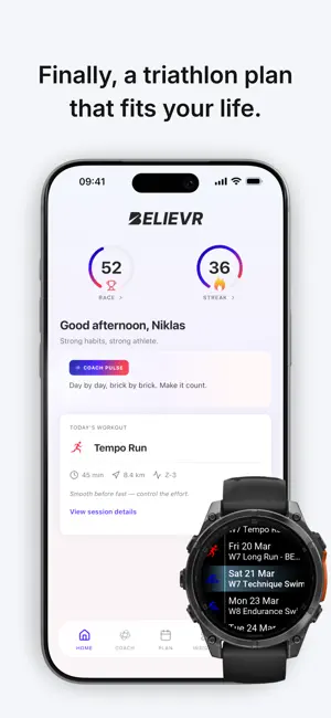 BELIEVR: Running & Triathlon screenshot 1