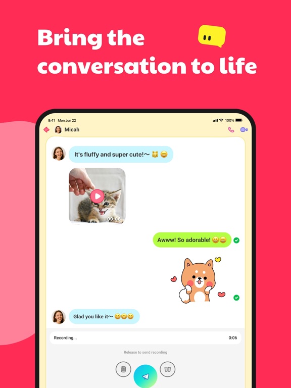 JusTalk Kids - Safe Messenger iPad screenshot 9 - Social Networking app