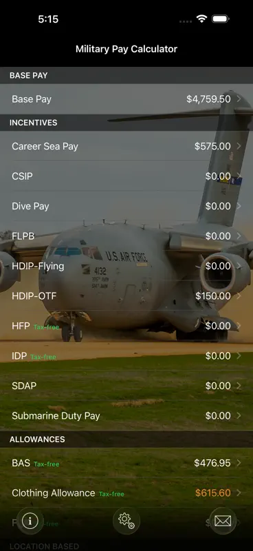 Military Pay Calc screenshot 1 of 5