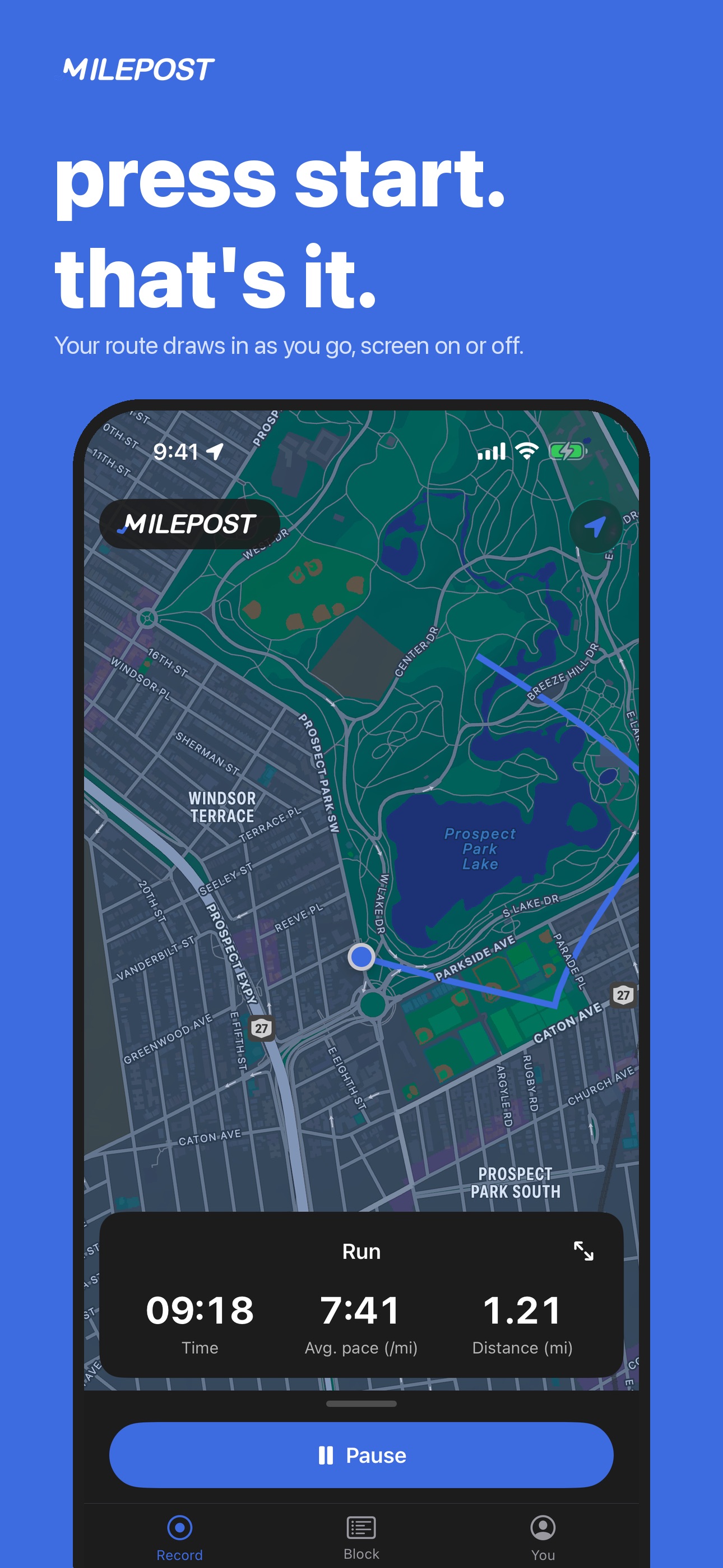 Screenshot 1 of Milepost: Run, Walk & Ride