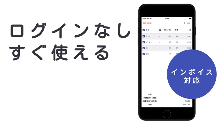 てがるに消費税 - インボイス対応・軽減税率対応