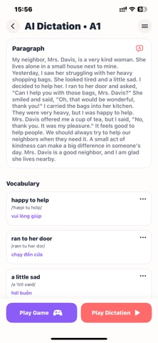 Dictation AI: Listen & Learn iPhone screenshot