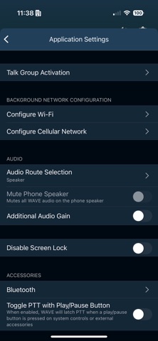 WAVE Tactical PTT iPhone screenshot
