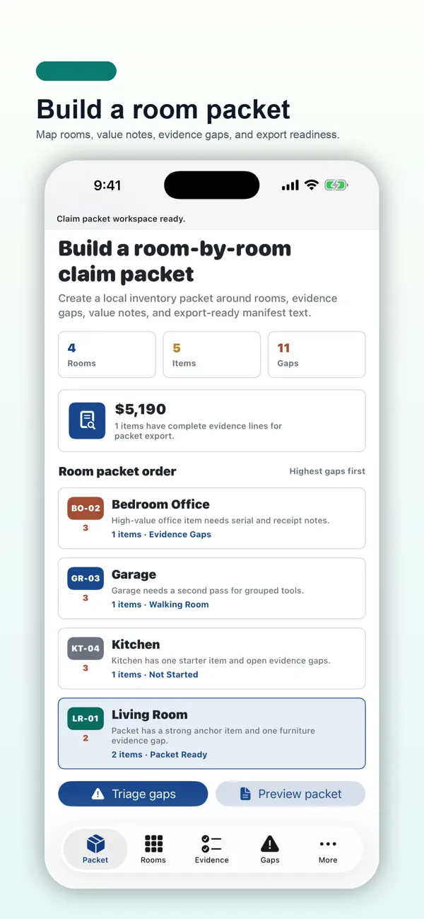 Screenshot #1 pour Home Inventory Claim Cards