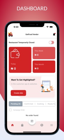 GetFood Vendor for Restaurants screenshot