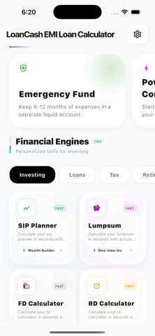 LoanCash EMI Loan Calculator iPhone screenshot