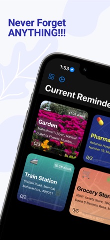 Geowise: GPS Location reminder iPhone screenshot