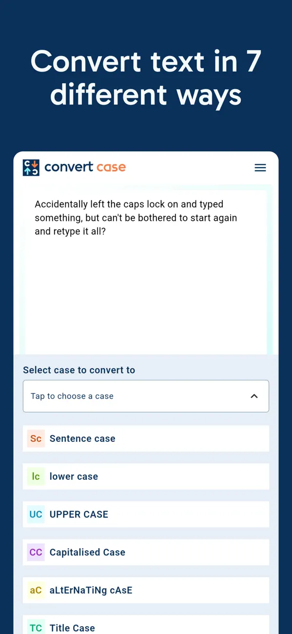 Screenshot #1 pour Convert Case