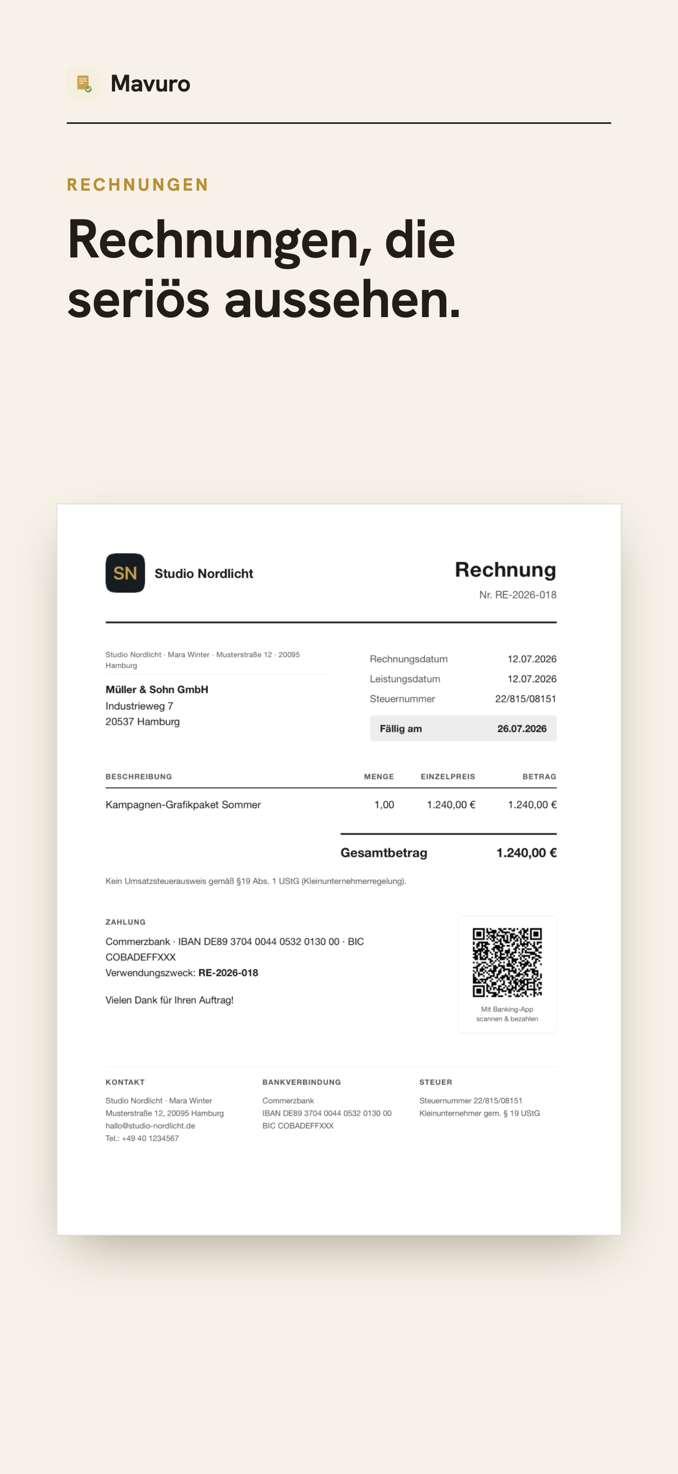 Mavuro: Kleinunternehmer §19 screenshot 4