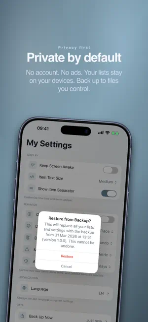 My Next: List screenshot 4