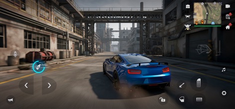 MadOut 2: Grand Auto racing - Unleash high-performance vehicles through intricate industrial zones, showcasing the grittiness of factory structures and pipes.