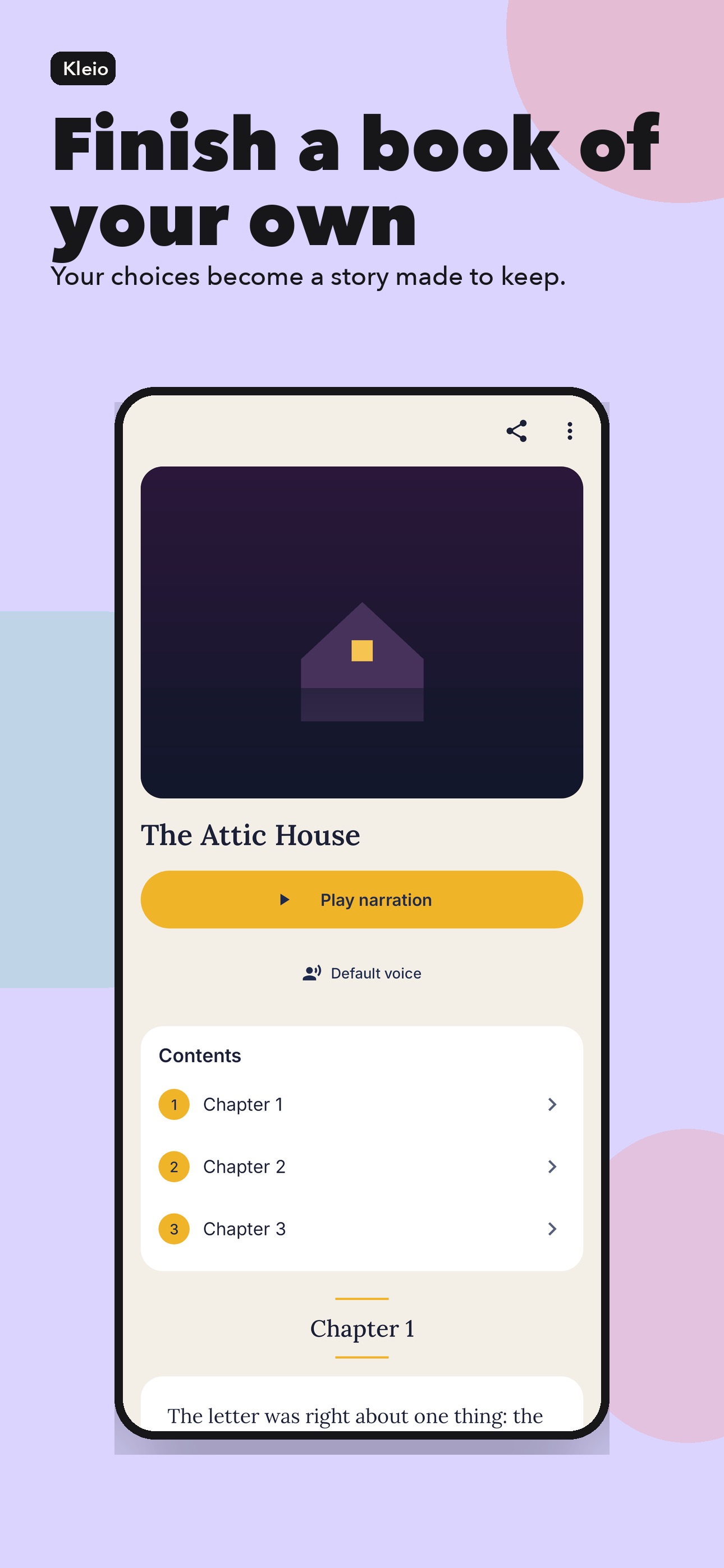 Screenshot 3 of AI Story Generator: Kleio