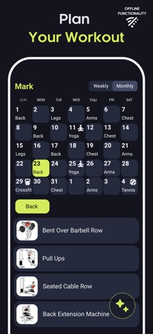 Almanac Fit: Workout Planner iPhone screenshot