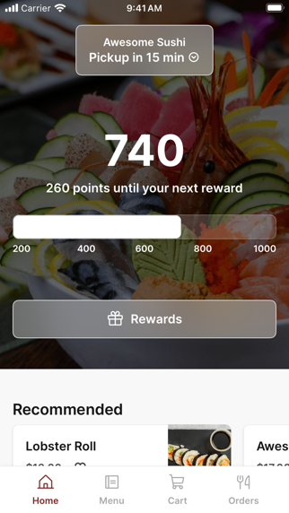 Awesome Sushi To Go app screenshot