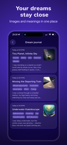 Snovyda: AI Dream Interpreter iPhone screenshot