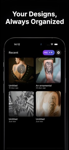 AI Tattoo Generator InkUp iPhone screenshot