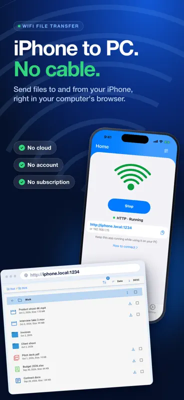 WiFi File Transfer & FTP screenshot 1 of 7