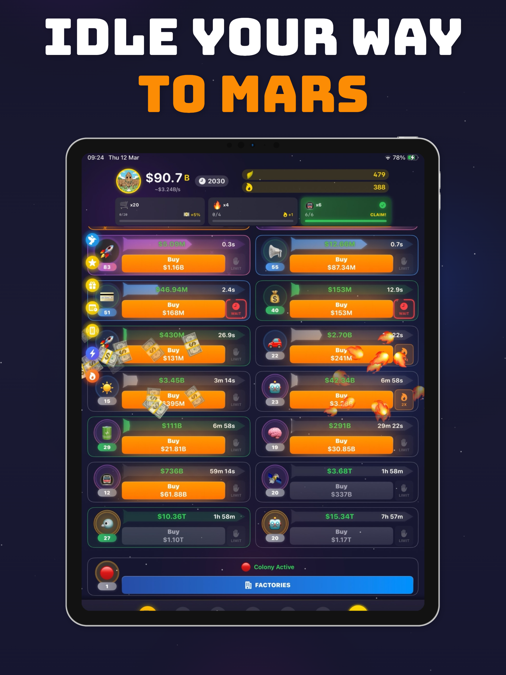 Idle Rocket Tycoon Money Game screenshot 6