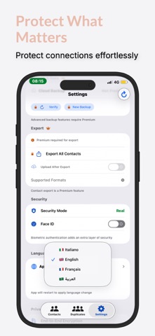 Contacts Backups screenshot