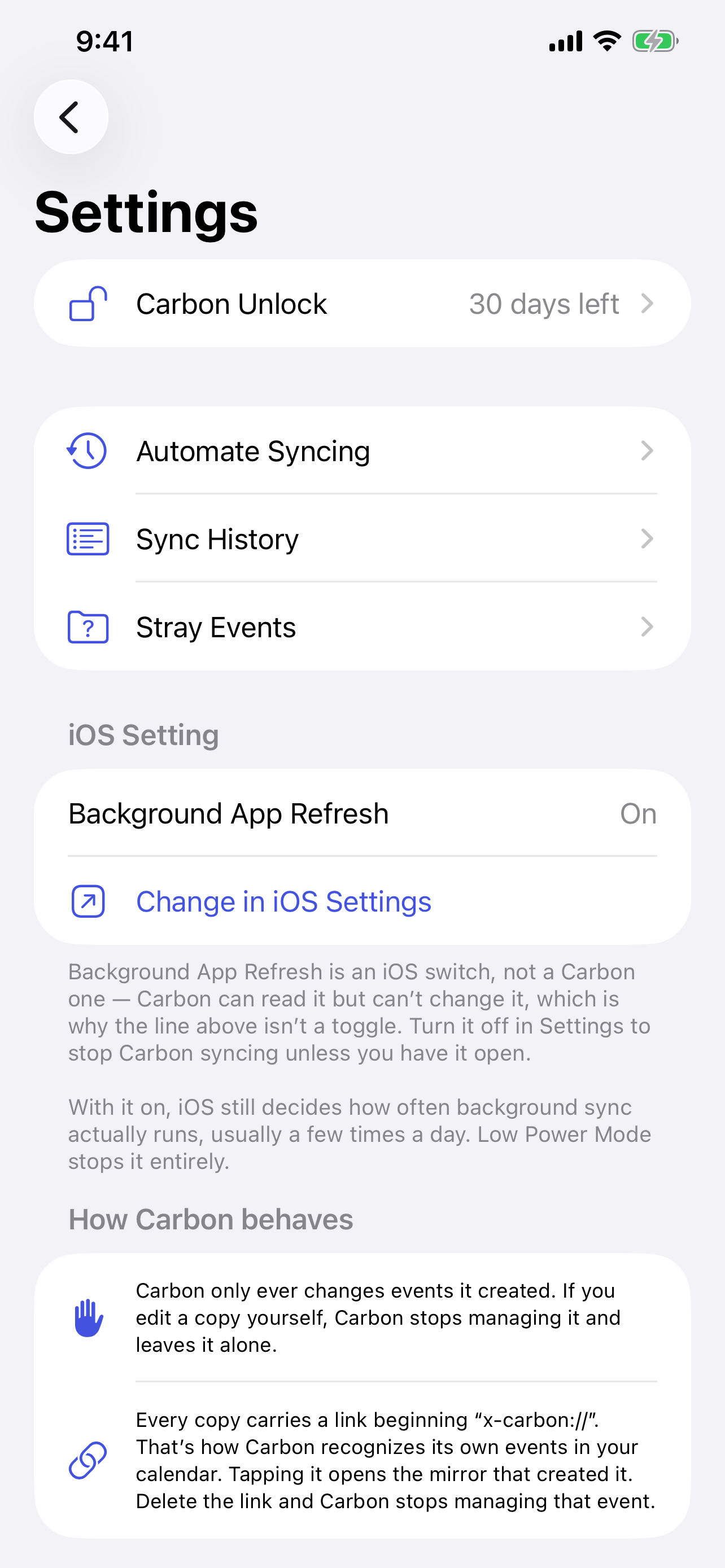 Carbon - Calendar Mirror screenshot 4
