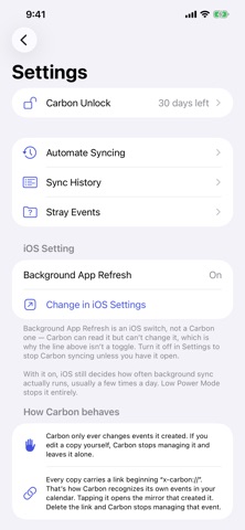 Carbon - Calendar Mirror Screenshot 4 of 5