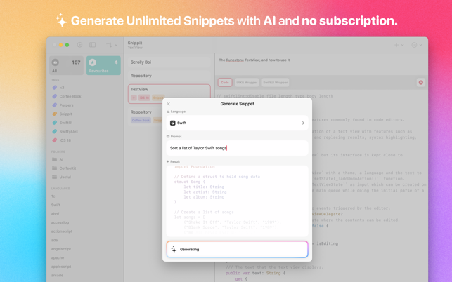 ‎Snippit - AI Snippets Manager Screenshot