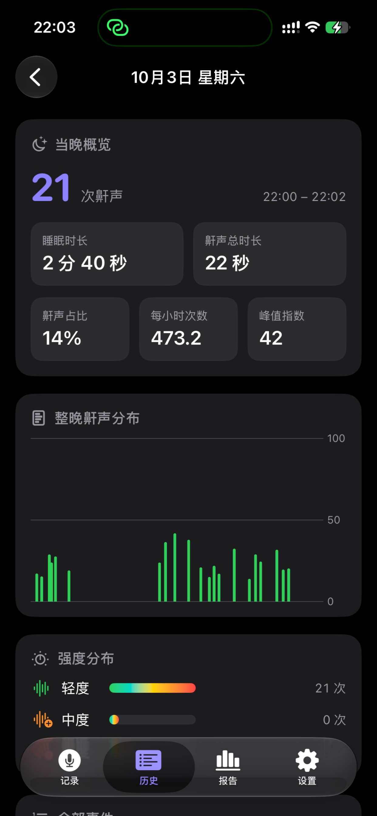 Screenshot 3 of 鼾声记录仪 - 打鼾打呼检测呼噜梦话深度声音追踪分析器