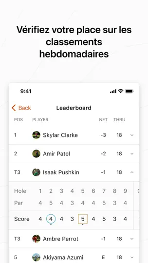 Capture d'écran de Garmin Golf sur iPhone 5