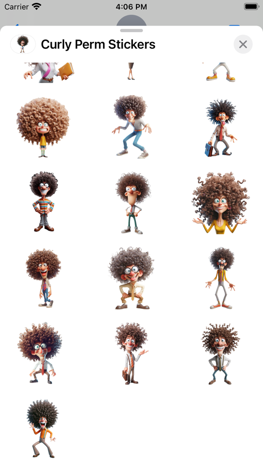 #3. Curly Perm Stickers (iOS) By: Paul Scott