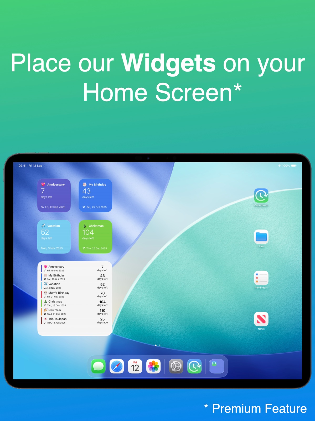 Countdown ipad screenshot 3