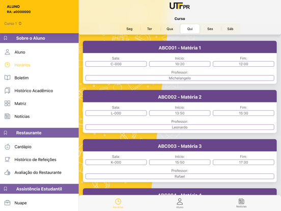 Screenshot #6 pour UTFPR Mobile Alunos