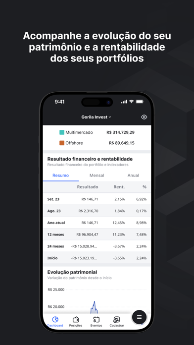 Gorila: gestão de investimento iPhone screenshot 3 - Finance app