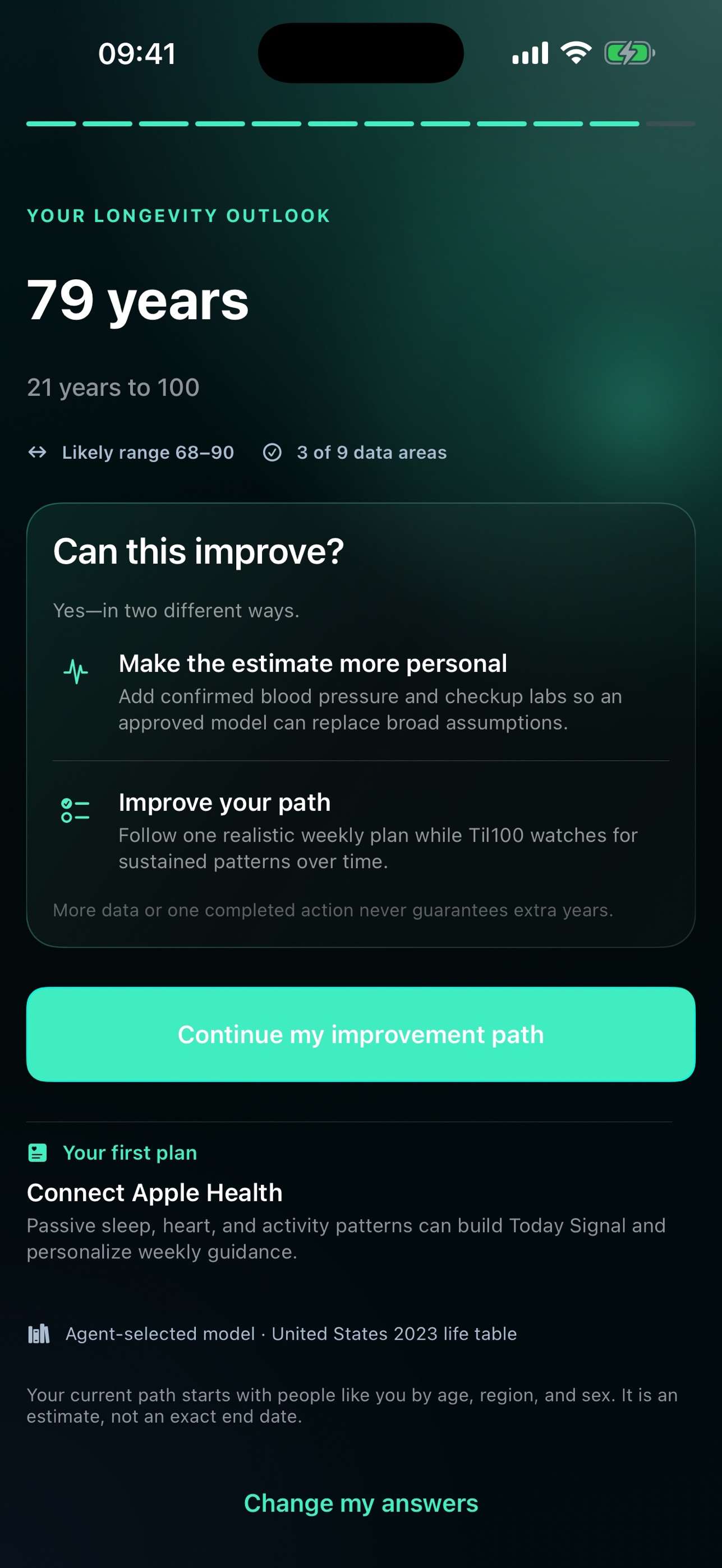 Screenshot 1 of Til100: Life Expectancy AI