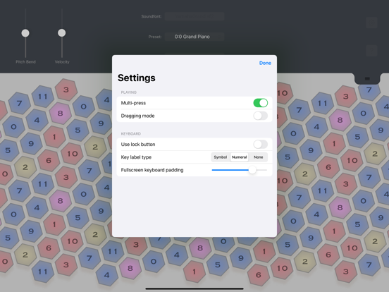 Isomorphic Keyboard iPad screenshot 4 - Music app