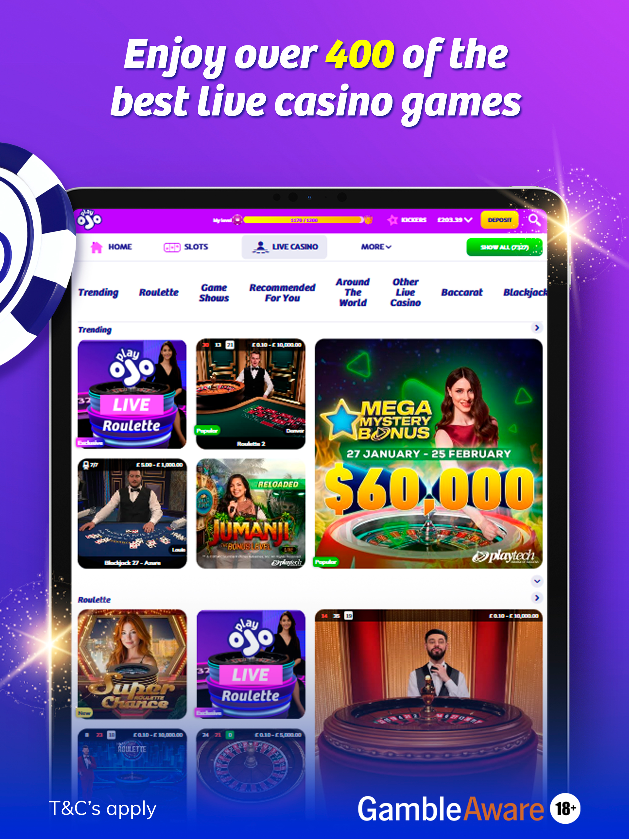 PlayOJO Real Money Casino screenshot 14