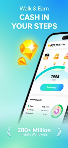 StepCash: Walk & Earn Rewards iPhone screenshot 1