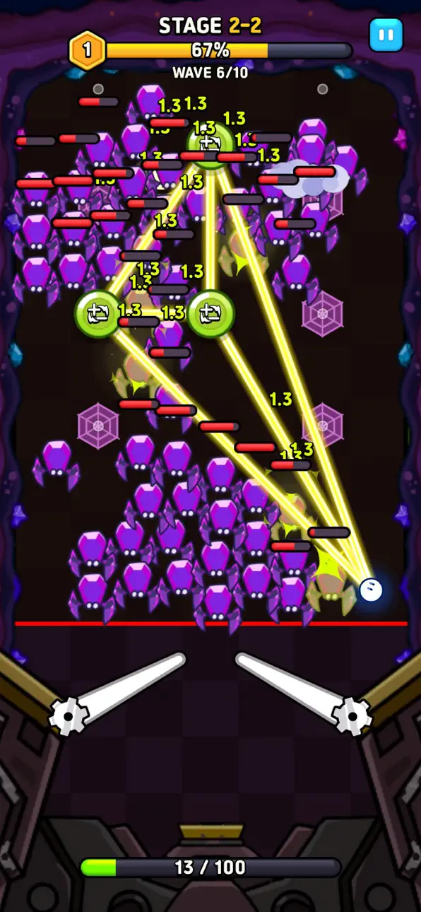 Ball in! Pinball Defense iOS Mod IPA screenshot 4 - iOS game interface