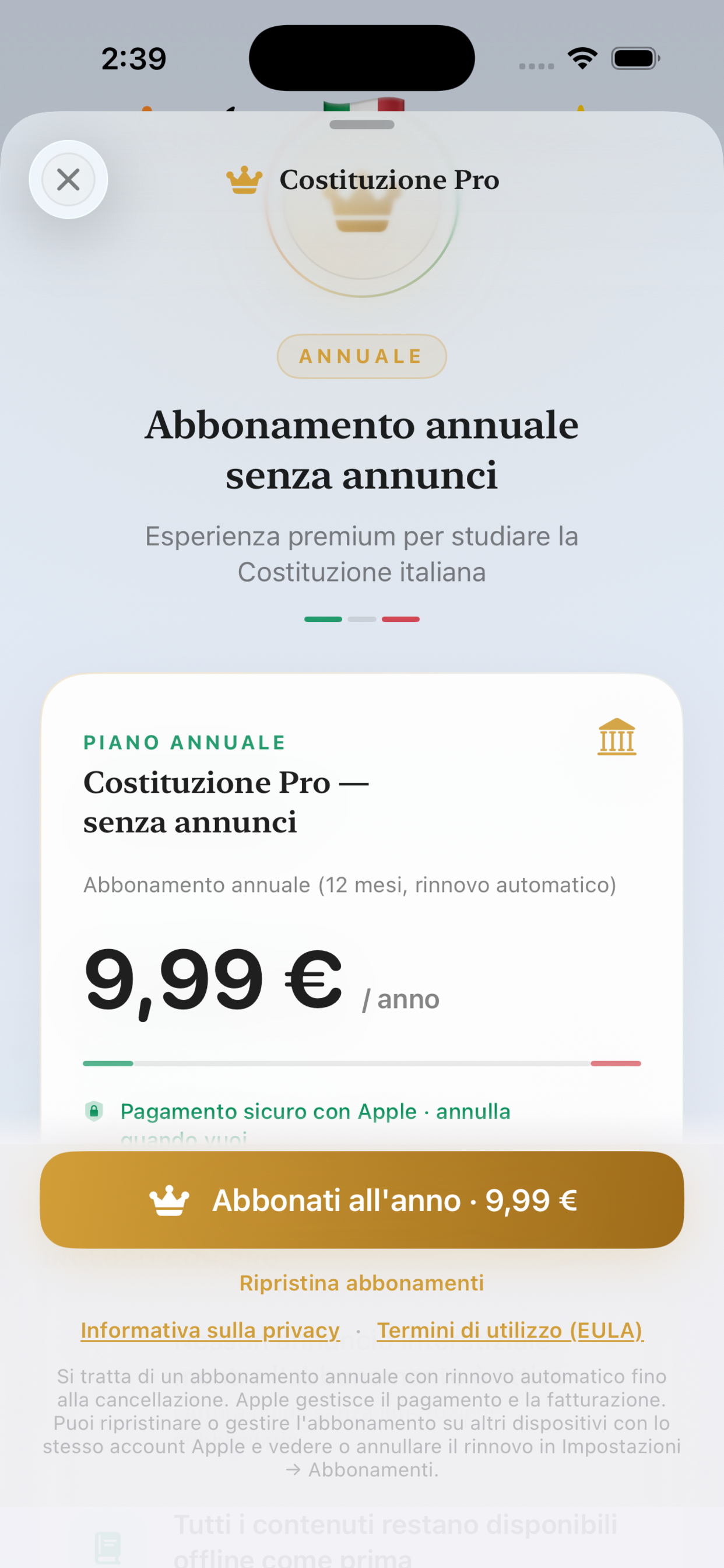 Costituzione d'Italia screenshot 2