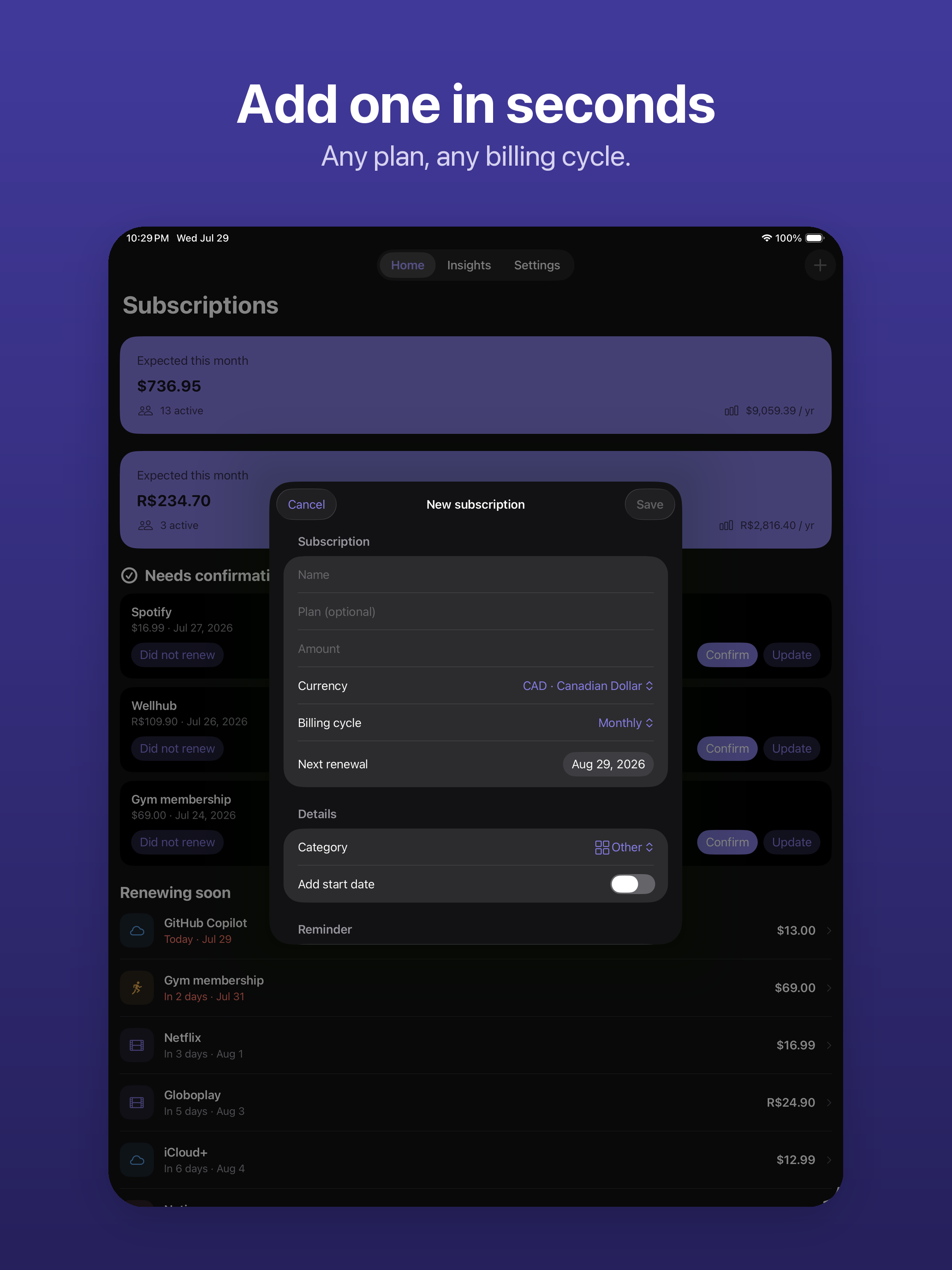 Renora - Subscription Tracker screenshot 6