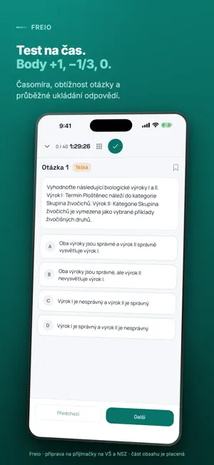Freio: přijímačky na VŠ a NSZ screenshot 2