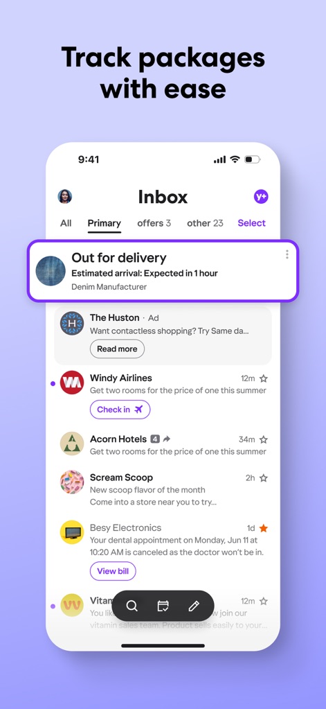 Yahoo Mail: Your Email & Inbox - 荷物追跡が簡単